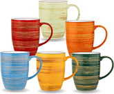 Wilmax Porzellan Tassen-Set, 460 ml, ColorBoom Spiral Kollektion – WL-669MIX37/A